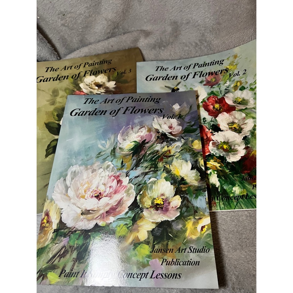 David Jansen Garden of Flowers Vol 1 2 3 Acrylic Painting Books DVD Set New